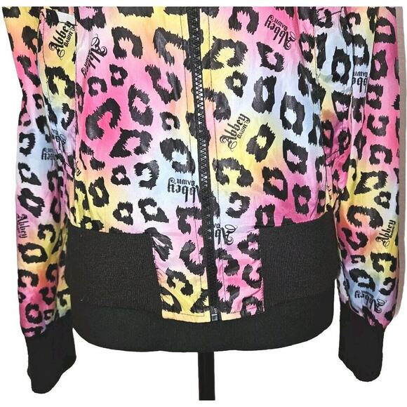 Abbey Dawn by Avril Lavigne Windbreaker Jacket Colorful Cheetah Print Small Rare - Picture 3 of 16